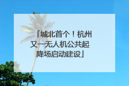 城北首个！杭州又一无人机公共起降场启动建设