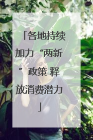 各地持续加力“两新”政策 释放消费潜力