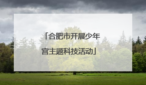合肥市开展少年宫主题科技活动
