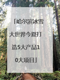 哈尔滨冰雪大世界今夏打造5大产品10大项目