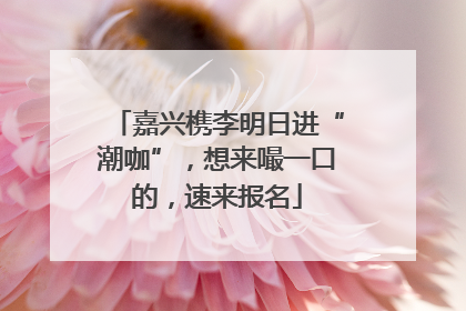 嘉兴槜李明日进“潮咖”，想来嘬一口的，速来报名