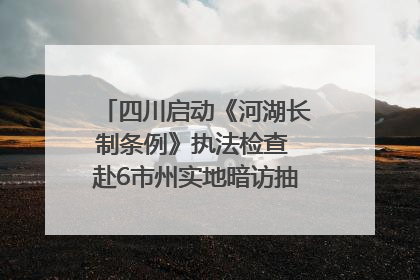 四川启动《河湖长制条例》执法检查 赴6市州实地暗访抽查｜四川人大之声