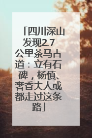 四川深山发现2.7公里茶马古道：立有石碑，杨慎、奢香夫人或都走过这条路