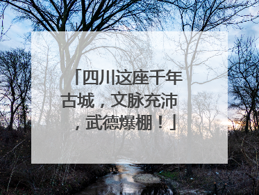 四川这座千年古城，文脉充沛，武德爆棚！