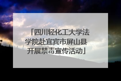 四川轻化工大学法学院赴宜宾市屏山县开展禁毒宣传活动
