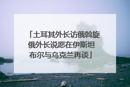土耳其外长访俄斡旋 俄外长说愿在伊斯坦布尔与乌克兰再谈