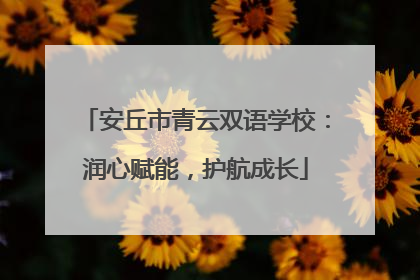 安丘市青云双语学校：润心赋能，护航成长