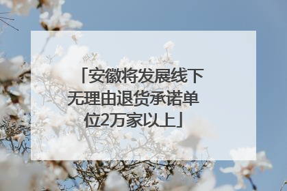 安徽将发展线下无理由退货承诺单位2万家以上