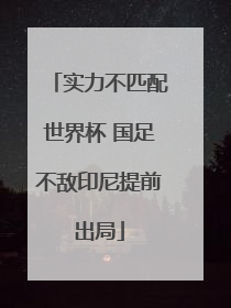 实力不匹配世界杯 国足不敌印尼提前出局
