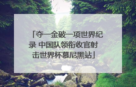 夺一金破一项世界纪录 中国队领衔收官射击世界杯慕尼黑站
