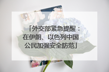 外交部紧急提醒：在伊朗、以色列中国公民加强安全防范