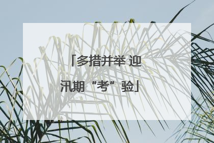 多措并举 迎汛期“考”验
