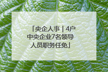 央企人事｜4户中央企业7名领导人员职务任免