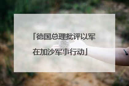 德国总理批评以军在加沙军事行动