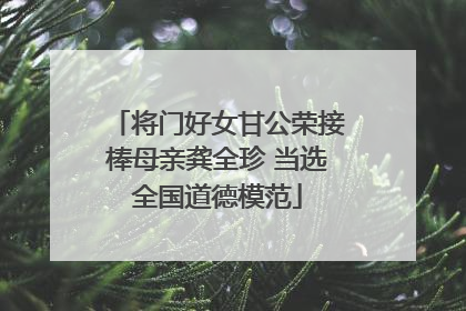 将门好女甘公荣接棒母亲龚全珍 当选全国道德模范