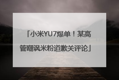 小米YU7爆单！某高管嘲讽米粉道歉关评论