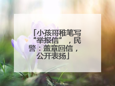 小孩哥稚笔写“举报信”，民警：盖章回信，公开表扬