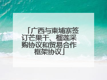 广西与柬埔寨签订芒果干、榴莲采购协议和贸易合作框架协议