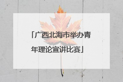 广西北海市举办青年理论宣讲比赛