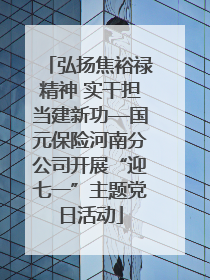 弘扬焦裕禄精神 实干担当建新功—国元保险河南分公司开展“迎七一”主题党日活动
