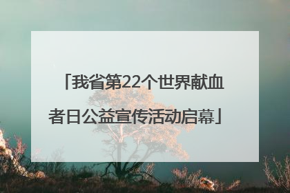 我省第22个世界献血者日公益宣传活动启幕
