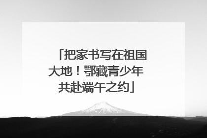 把家书写在祖国大地！鄂藏青少年共赴端午之约