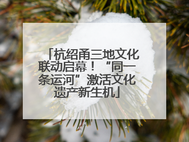 杭绍甬三地文化联动启幕！“同一条运河”激活文化遗产新生机