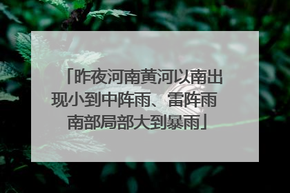 昨夜河南黄河以南出现小到中阵雨、雷阵雨 南部局部大到暴雨