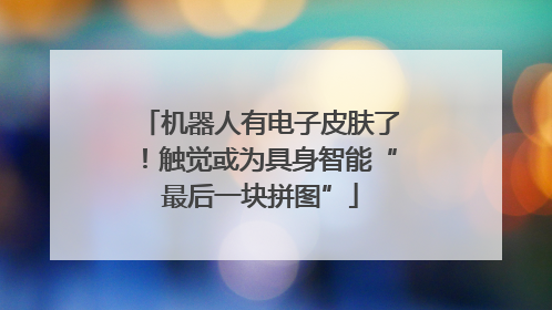 机器人有电子皮肤了！触觉或为具身智能“最后一块拼图”
