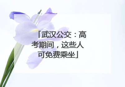 武汉公交：高考期间，这些人可免费乘坐