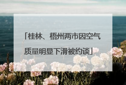 桂林、梧州两市因空气质量明显下滑被约谈