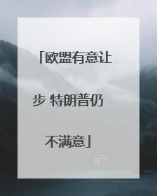 欧盟有意让步 特朗普仍不满意