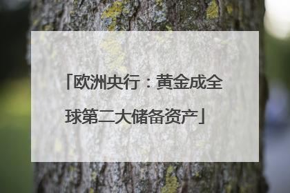欧洲央行：黄金成全球第二大储备资产