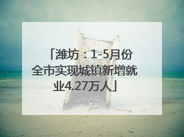 潍坊：1-5月份全市实现城镇新增就业4.27万人