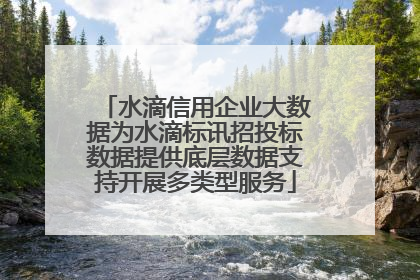 水滴信用企业大数据为水滴标讯招投标数据提供底层数据支持开展多类型服务