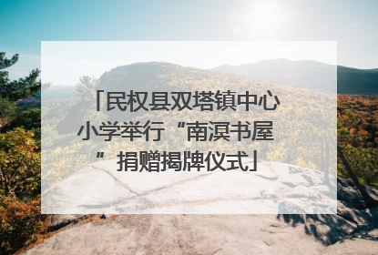 民权县双塔镇中心小学举行“南溟书屋”捐赠揭牌仪式