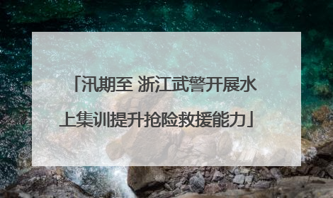 汛期至 浙江武警开展水上集训提升抢险救援能力