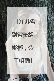 江苏省副省长胡彬郴，分工明确