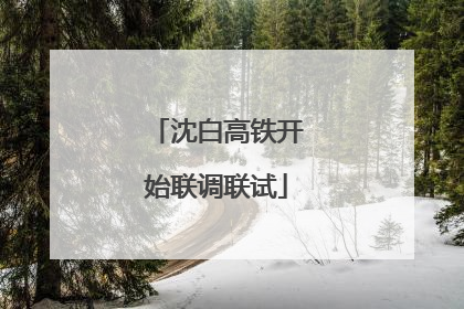 沈白高铁开始联调联试