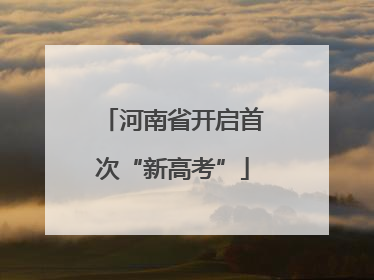 河南省开启首次“新高考”