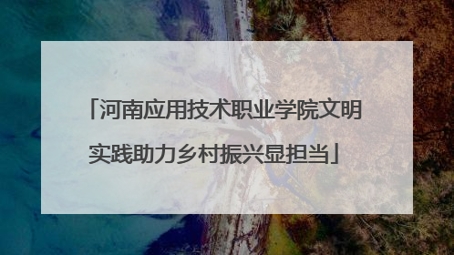 河南应用技术职业学院文明实践助力乡村振兴显担当
