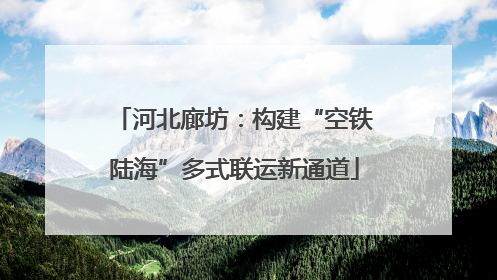河北廊坊：构建“空铁陆海”多式联运新通道