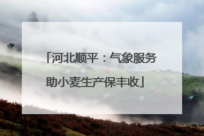 河北顺平：气象服务助小麦生产保丰收