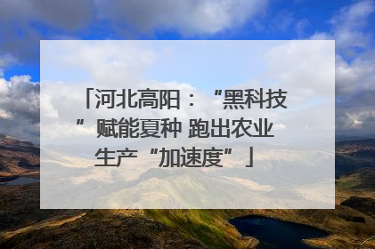 河北高阳：“黑科技”赋能夏种 跑出农业生产“加速度”
