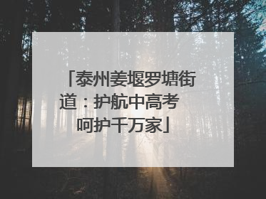 泰州姜堰罗塘街道：护航中高考 呵护千万家