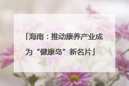 海南：推动康养产业成为“健康岛”新名片