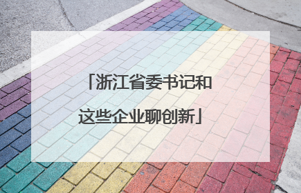 浙江省委书记和这些企业聊创新