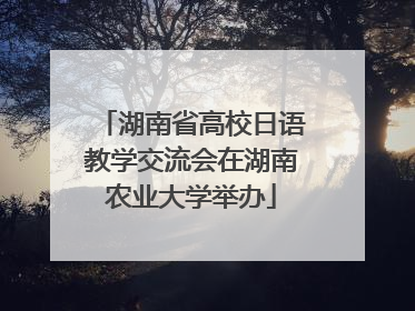 湖南省高校日语教学交流会在湖南农业大学举办
