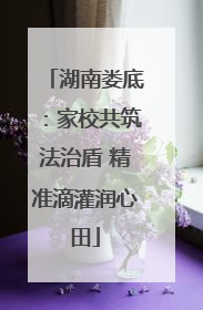湖南娄底：家校共筑法治盾 精准滴灌润心田