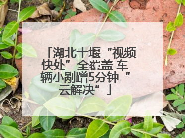 湖北十堰“视频快处”全覆盖 车辆小剐蹭5分钟“云解决”
